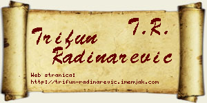 Trifun Radinarević vizit kartica